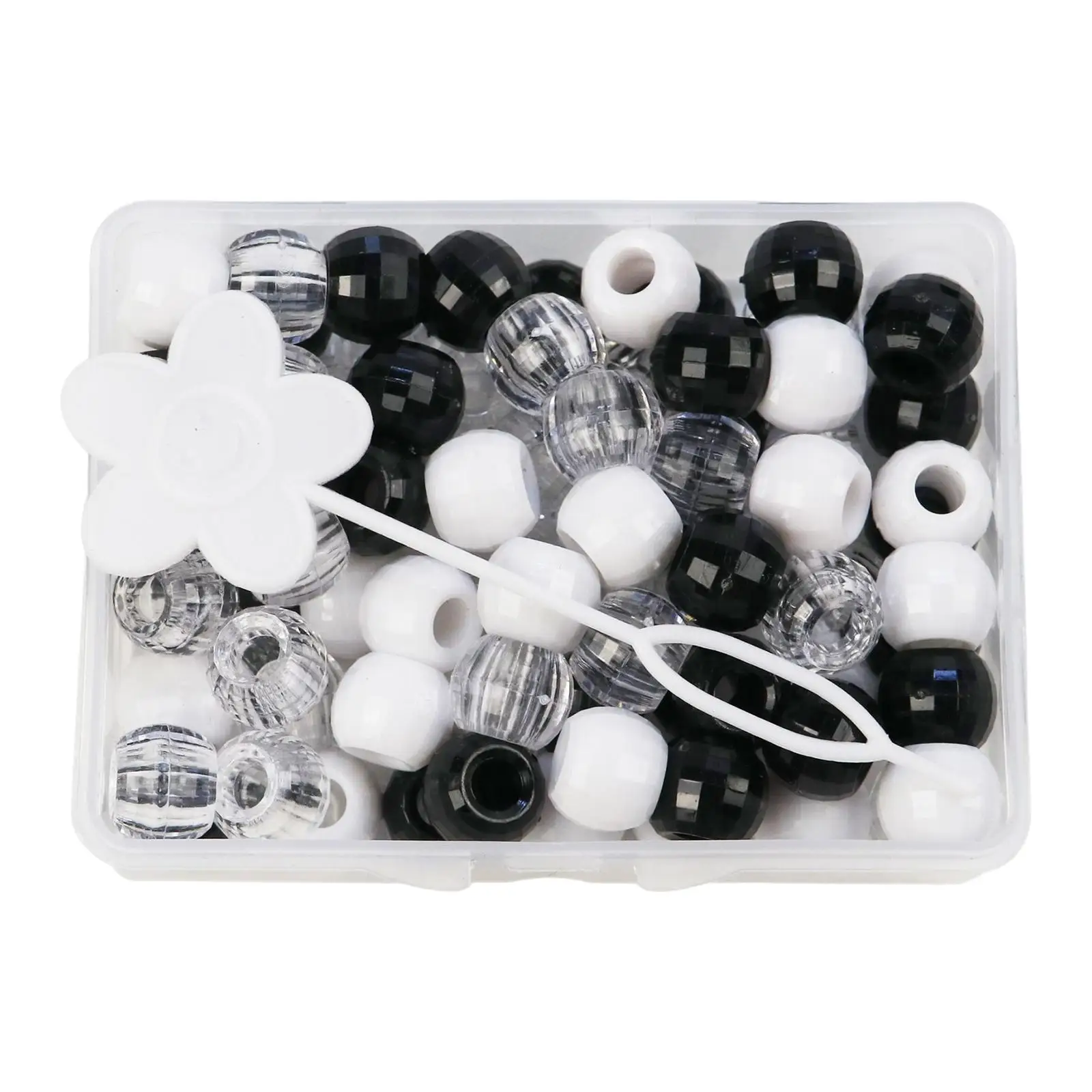 

70x Hair Braiding Beads with Transparent Storage Box Round Hair Braid Beads for DIY Wig Ponytails Long Short Curly Straight Hair