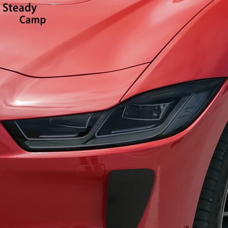 

2 Pcs Car Headlight Protective Film Self Healing Transparent Black TPU Sticker For Jaguar I Pace 2018 2019 2020 Accessories