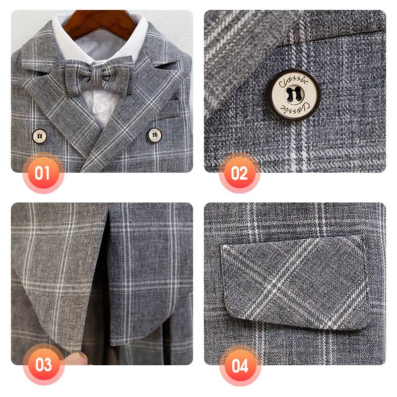 Детский жилет рубашка брюки с галстуком-бабочкой костюм из 3 предметов для