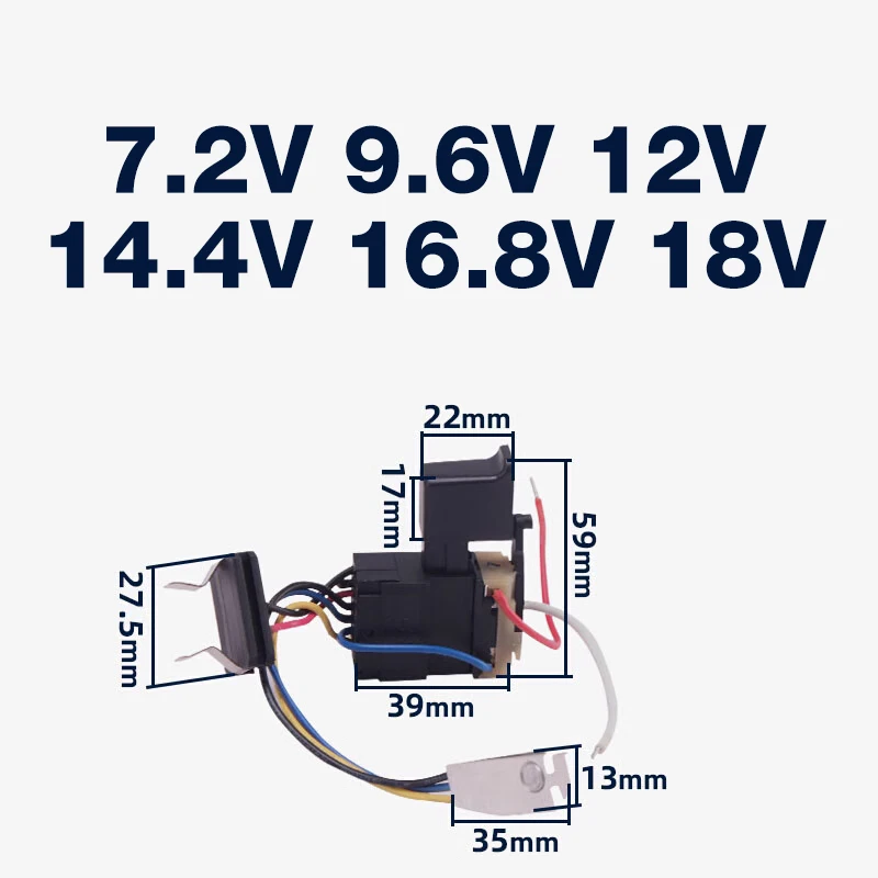 

Switch Parts for Hitachi 7.2V 9.6V 12V 14.4V 16.8V 18V Cordless Drill Power Tool Switch DC Switch Older Models Accessories