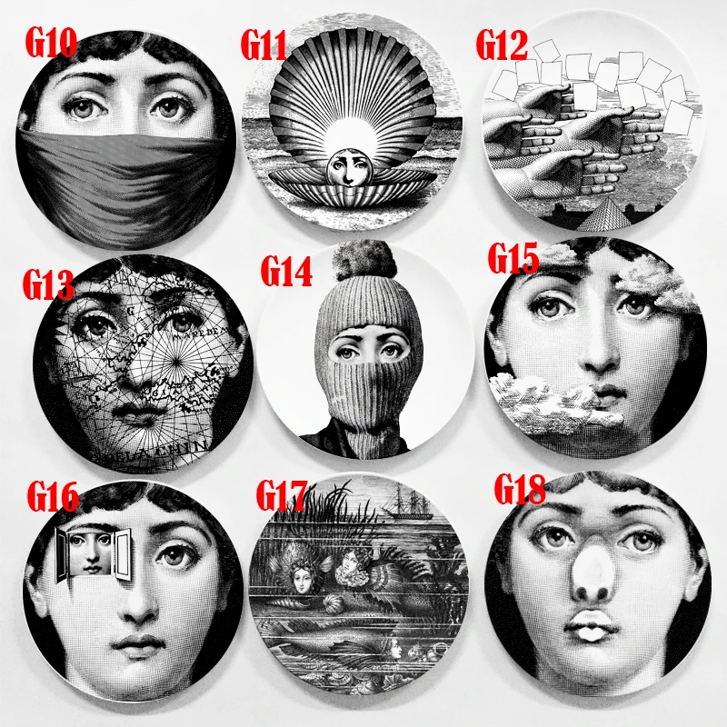 

6''7"8''10" Wall Plate Italy Design Decorative Plate High Quality Lady Face Plate Art Dish Room/home/hotel Decor