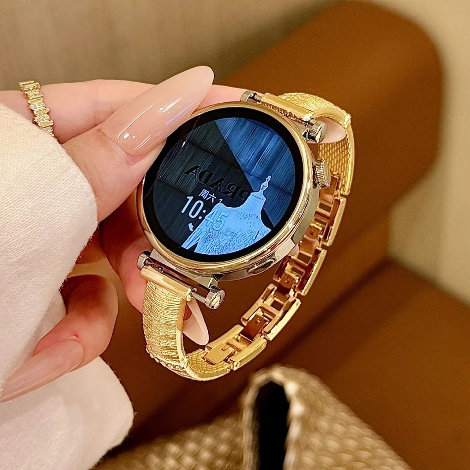 Фото Матовый браслет из металла с алмазной огранкой 18/20/22 мм для Samsung Galaxy Watch 8 7 6 5 Pro 4 GT2 3, Amazfit, Garmin №3