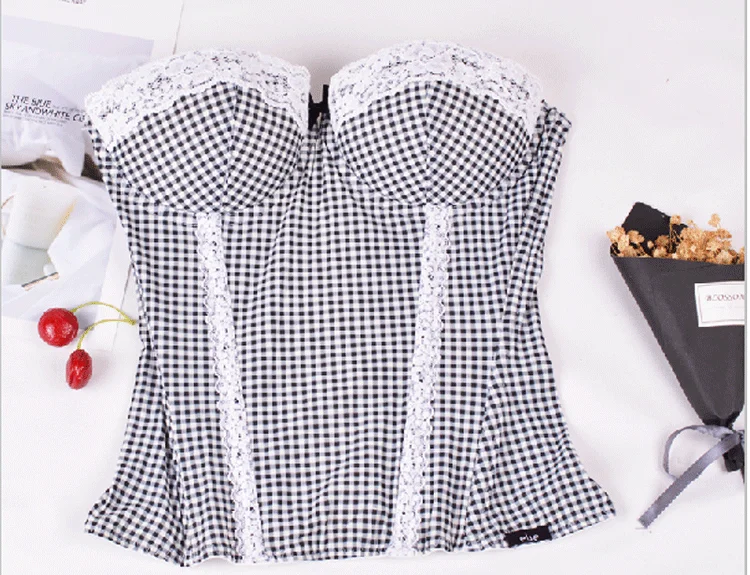 Women Lace ultra thin traceless thin body shaping vest waist girdle stomach split body girdle top female set corset underwear