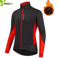 wosawe winter windproof cycling jackets coat partly rainproof bicycle sports wear men thermal fleece mtb bike windbreaker