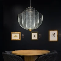italy design metal grid lamparas led chandelier modern fashion home deco cloth store living dining room pendant lighting fixture