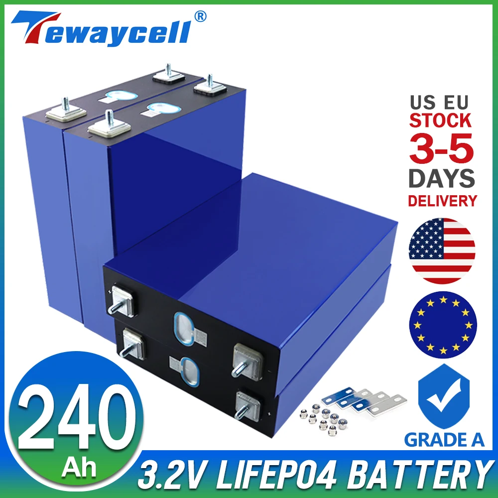 

NEW 3.2V 240Ah Grade A lifepo4 Rechargeable Battery Cells 230Ah Solar Energy RV EV Tax Free EU US German Warehouse Fast Delivery
