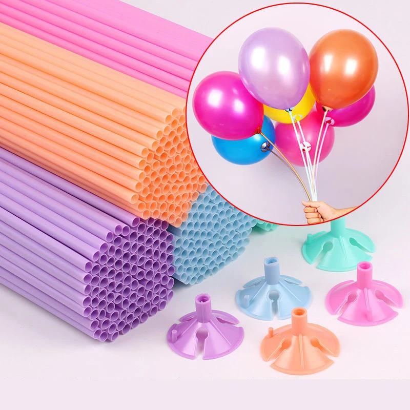

20/30/50pcs 32cm Macaron Metal Latex Balloon Holder With Cup Balloon Stick Set For Wedding Kids Birthday Party Decor Accessories