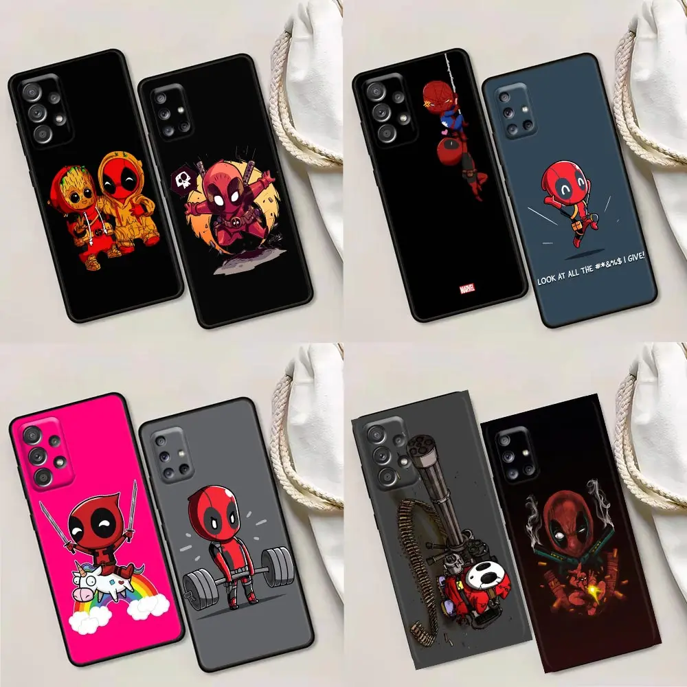 

Marvel Deadpool and Cute Cartoon Phone Case for Samsung A01 A02 A03s A11 A12 A21s A32 A41 A72 A52s 5G A91 A91s Case Soft Silicon