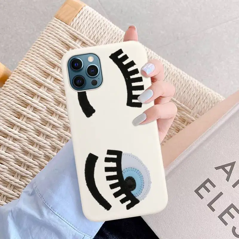 hot ferragnies eyes chiara phone case for iphone 11 12 13 mini pro xs max 8 7 6 6s plus x xr solid candy color case free global shipping