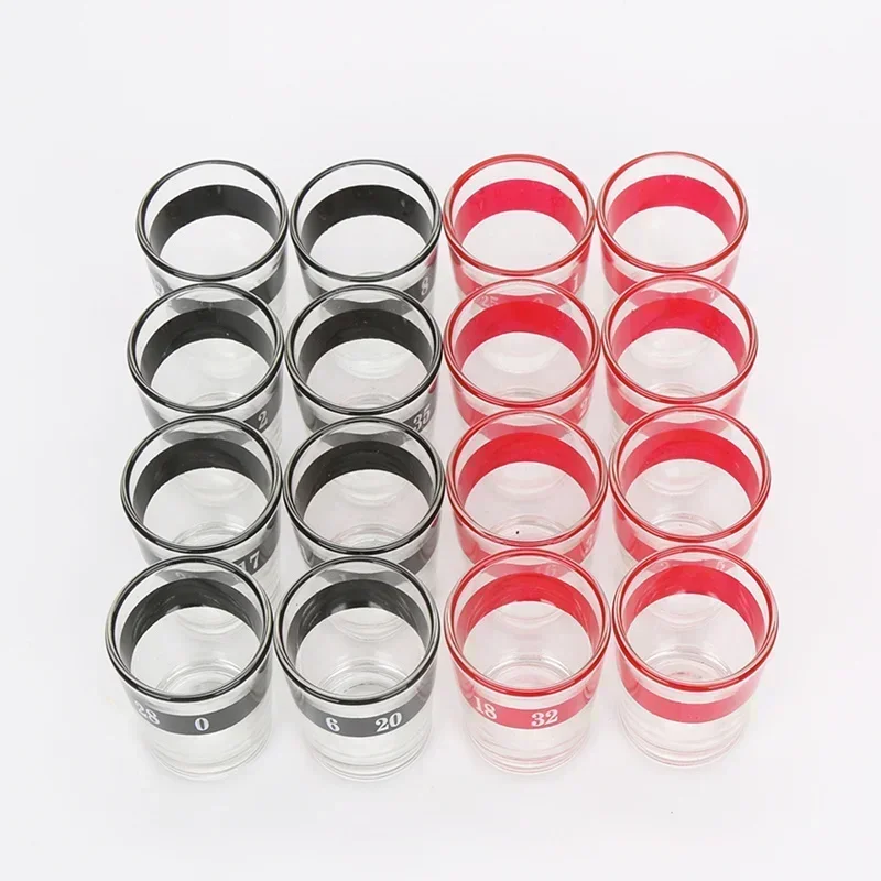 [Забавный] 16 Shot Glass Deluxe русская вращающаяся рулетка покерные фишки набор игр для