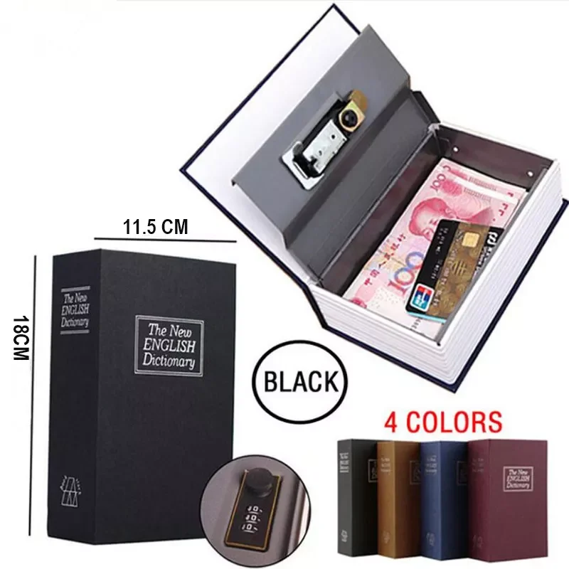 

Dictionary Mini Safe Box Book Money Hidden Secret Security Safe Lock Cash Money Coin Storage Jewellery key Locker For Kid Gift