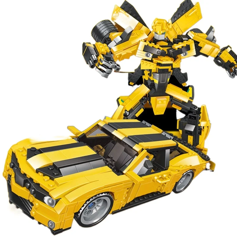 

City Speed Champion Sports Car Deformation Robot Small Particle Building Block DIY Children's Intellectual Toy Gift For Children