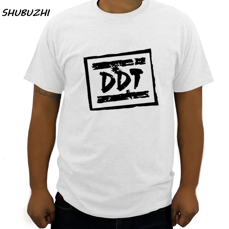 

DDT Tee Russian Band Logo Merchandise Men t shirt Short Sleeve Crewneck Cotton casual pattern Tees Shirt for summer