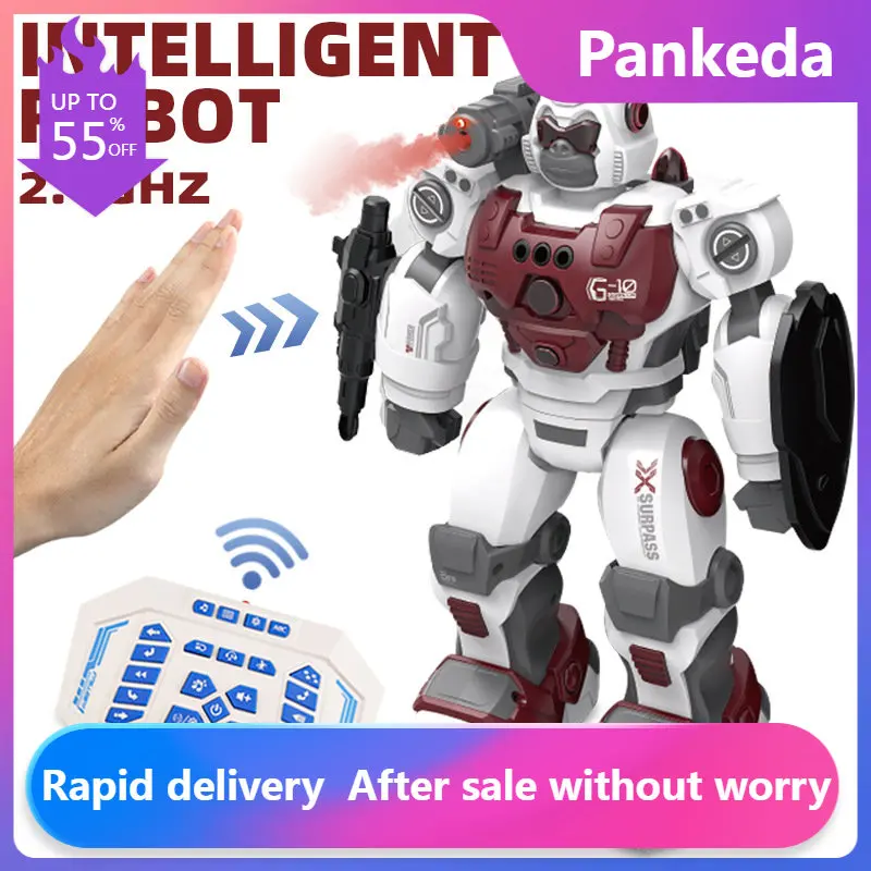 

Intelligent Programming Auto Demo Remote Control Robot Touch Sensing Launch Missile Singing Dancing RC Spray Orangutan Model Toy