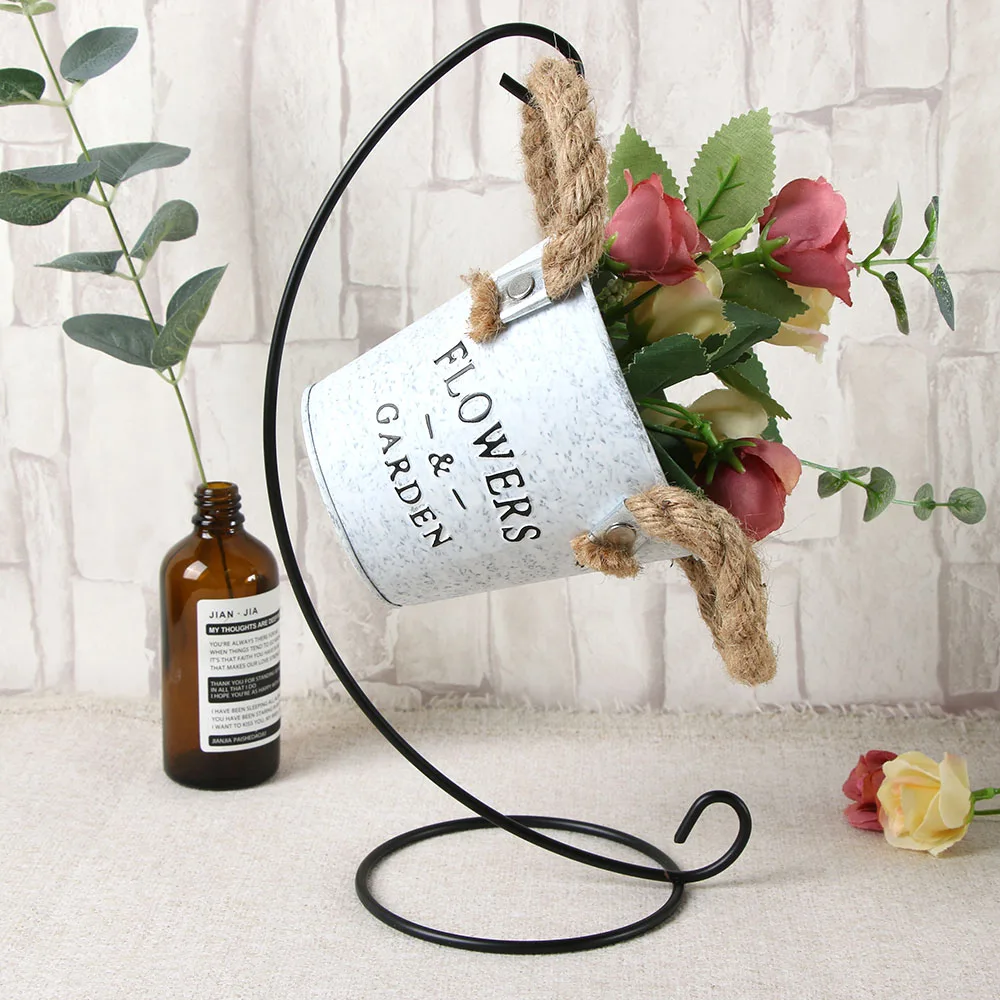 

Micro Landscape Iron Shelf Diy Ecological Bottle Ironwork Home Decoration Plant Hanging Bottle Flower Rack Iron Basket Bracket
