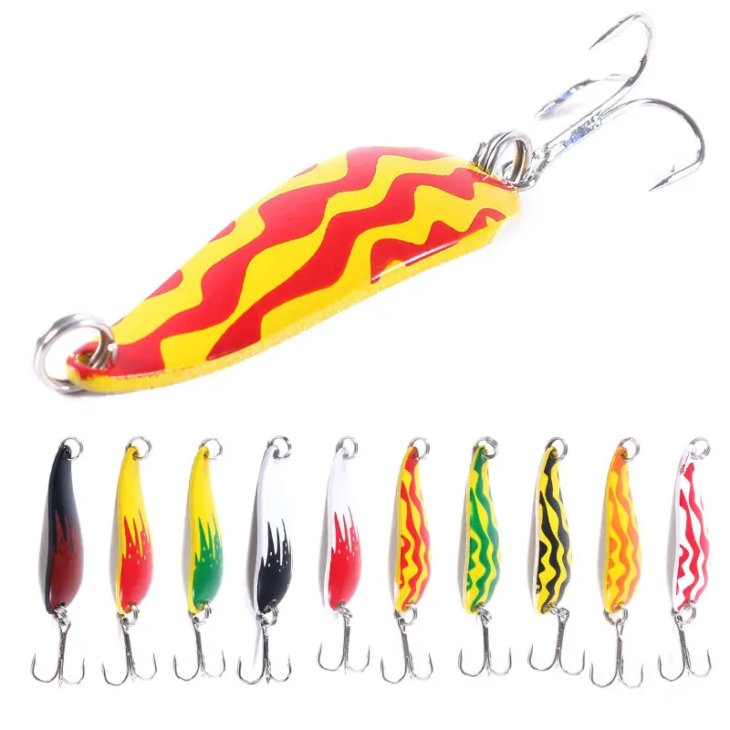 

1pcs Metal Spinner Spoon Fishing Lure Hard Baits Colorful Sequins Noise Paillette Treble Hook Tackle 4.3CM-6G