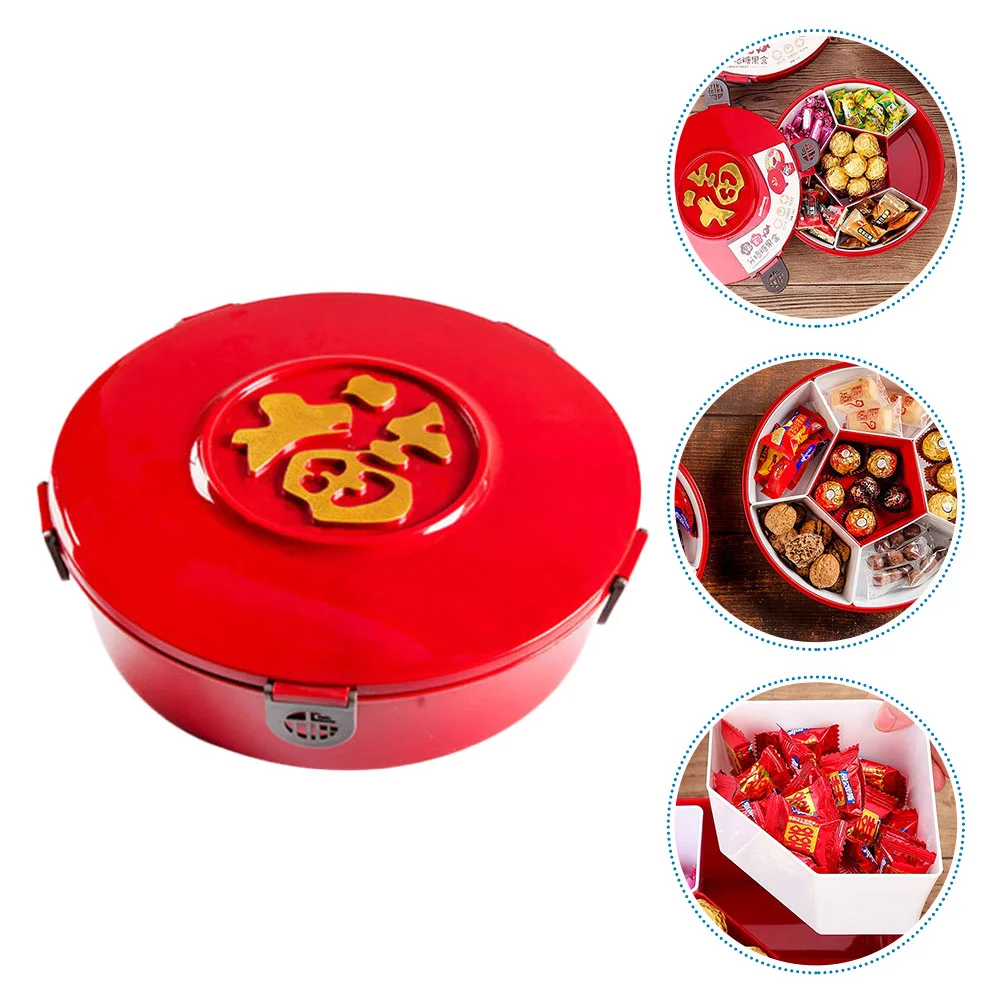 

Tray Serving Snack Candy Fruit Box Platter Snacks Divided Plate Dish Container Chinese Year Compartment Appetizer New Holder Nut