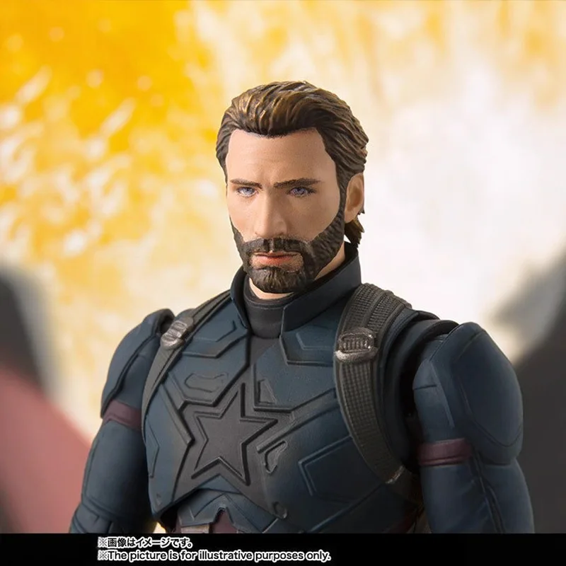 В наличии: Коллекционная подвижная фигурка Капитана Америки из серии SHF Avengers 3: Infinity War, модель из ПВХ для декора рабочего стола (art.: 3920db2fdfa25) - 3920db2fdfa25