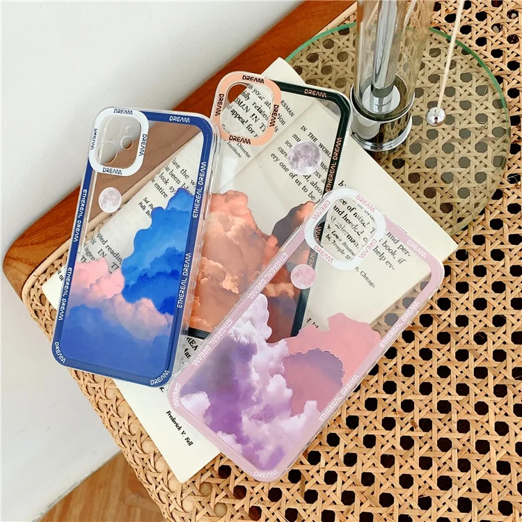 

Retro Moon Night Late Cloud Phone Case for IPhone 11 13 12Pro Max SE 2020 XR XS 7 8 Plus X Lens Protection Shockproof Soft Cover