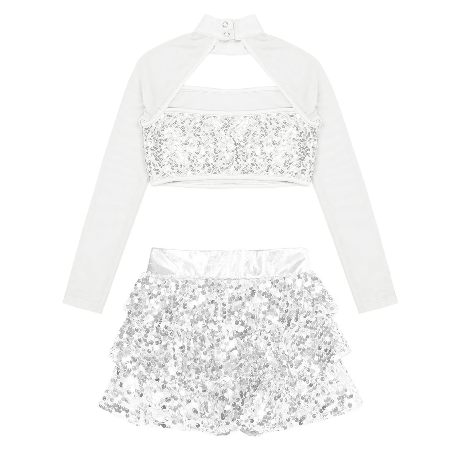 Детский костюм для джазовых танцев девочек блестящий праздничный наряд с