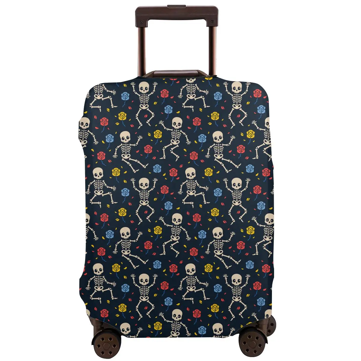 

Skeletons And Roses Luggage Protective Case Travel Elastic Dust Cover Washable Luggage Protective Cover Protector Trolley