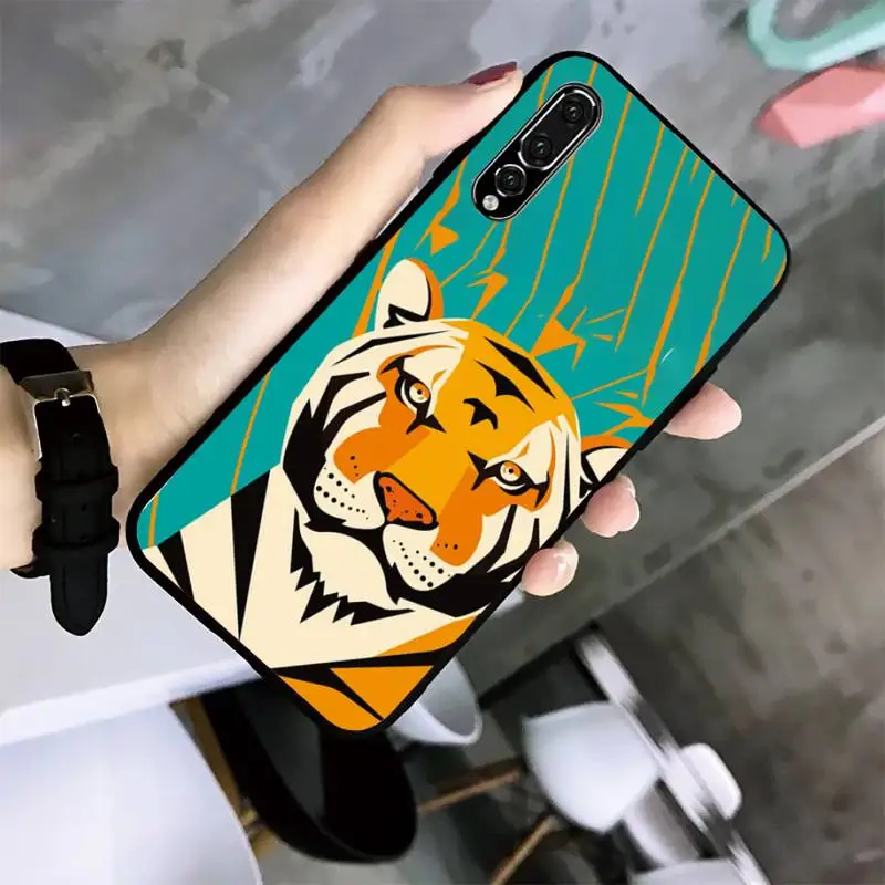 Чехол для телефона с изображением свирепного Тигра Huawei G7 G8 P7 P8 P9 P10 P20 P30 Lite Mini Pro P