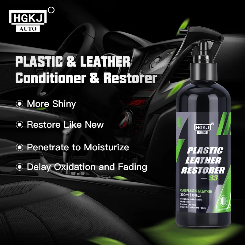 

Car Cleaning Interior Detailer Hgkj S3 Plastic Leather Restorer Quick Coat for Refurbish Leather Renovator Conditioner