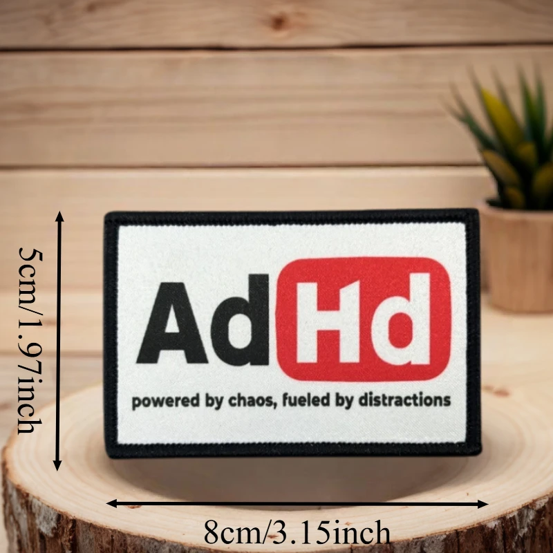 Фото Нашивка с принтом «ADHD» «I Am Unstoppable», тактический жилет на крючках и петлях, значок морали, наклейки на рюкзак, нашивки на руку для одежды №2