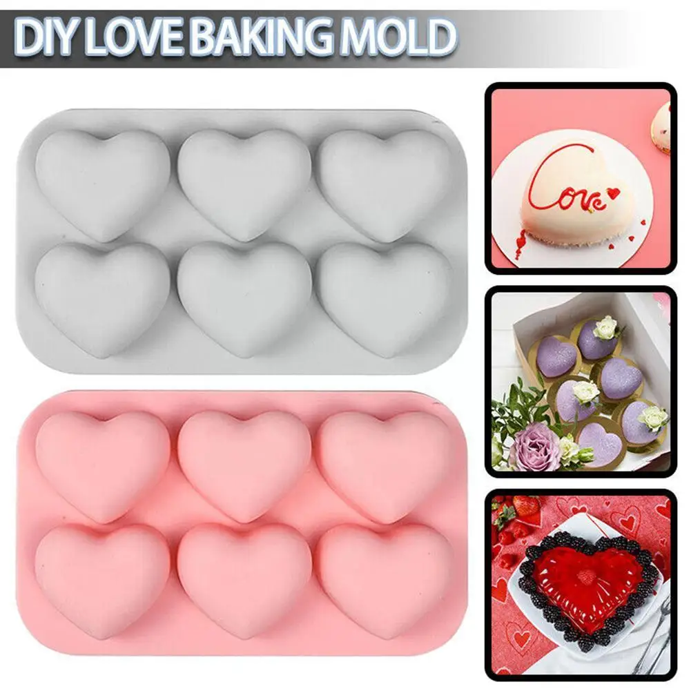 

Silicone Heart Shape Fondant Mould Cake Chocolate Baking Kitchen Modelling Heart Mold Decor Diy Silicone Pastry Love Moulds Q0a2