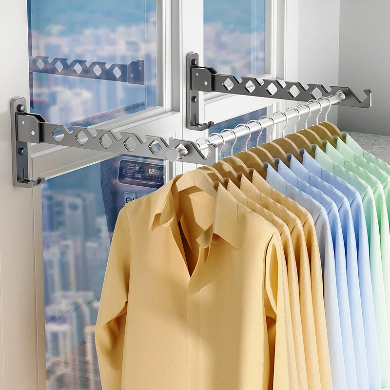 

Складная вешалка для одежды, невидимая домашняя вешалка для сушки одежды, аксессуары для одежды, балкона, настенная сушилка, телескопическая