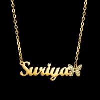 customized fashion stainless steel name necklace personalized letter choker necklace pendant nameplate gift customized products