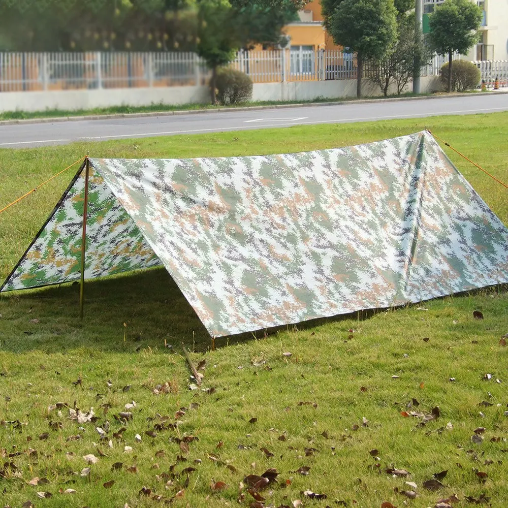 

3*3M Mountaineering Tent Hammock Tarp Outdoor Survival Shelter Sunshade Tent Mat Wear Resistant Windproof Rain Shading Canopy