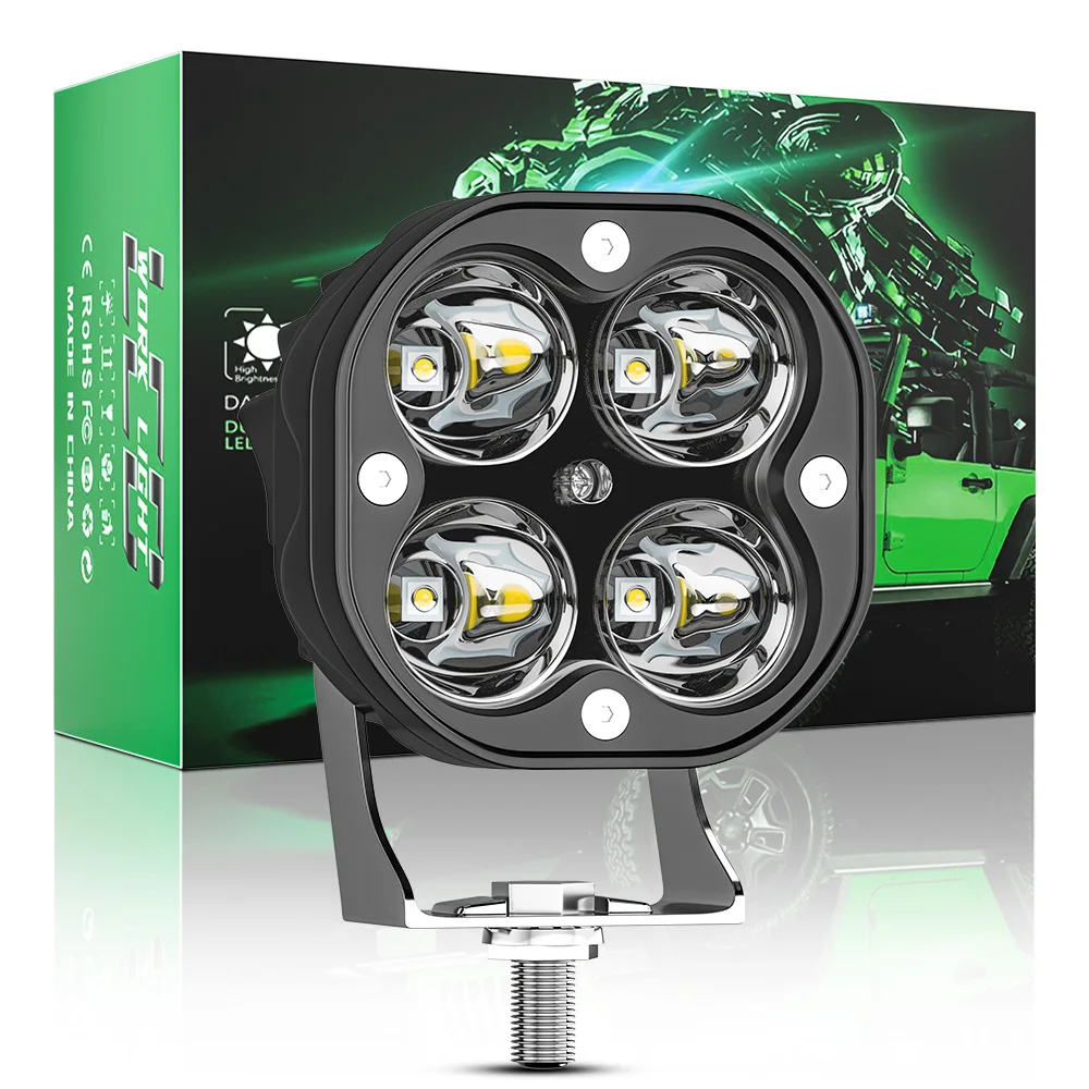 

1pcs Work Light LED Car Front Fog Light 12V 24V for Truck SUV 4X4 4WD Engineering Headlights Off-road LED Square Headlamp 9-80V