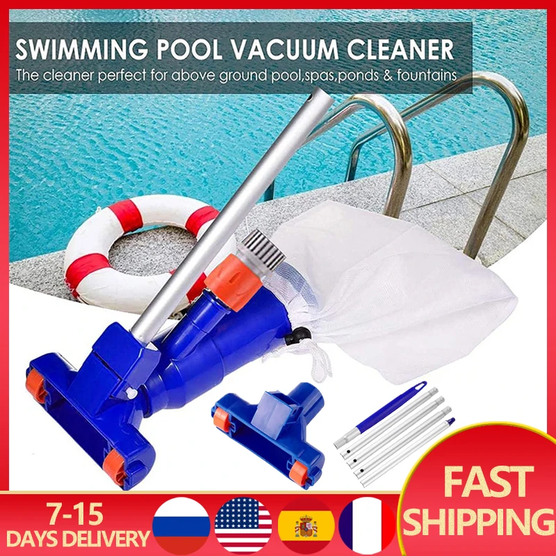 Swimming Pool Vacuum Cleaner Portable Hot Spring Cleaning Tool Kit Pond Fountain Brush Without Electrical Components Batteries