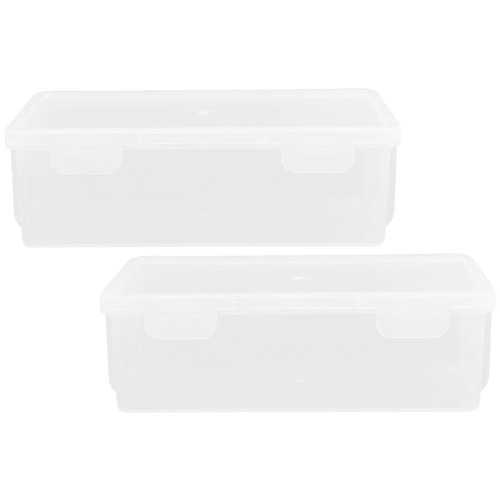 

2 Pcs Bread Storage Box Kitchen Holder Fridge Food Homemade Bead Fresh Keep Fruit Clear Plastic Containers Loaf Rack Breads