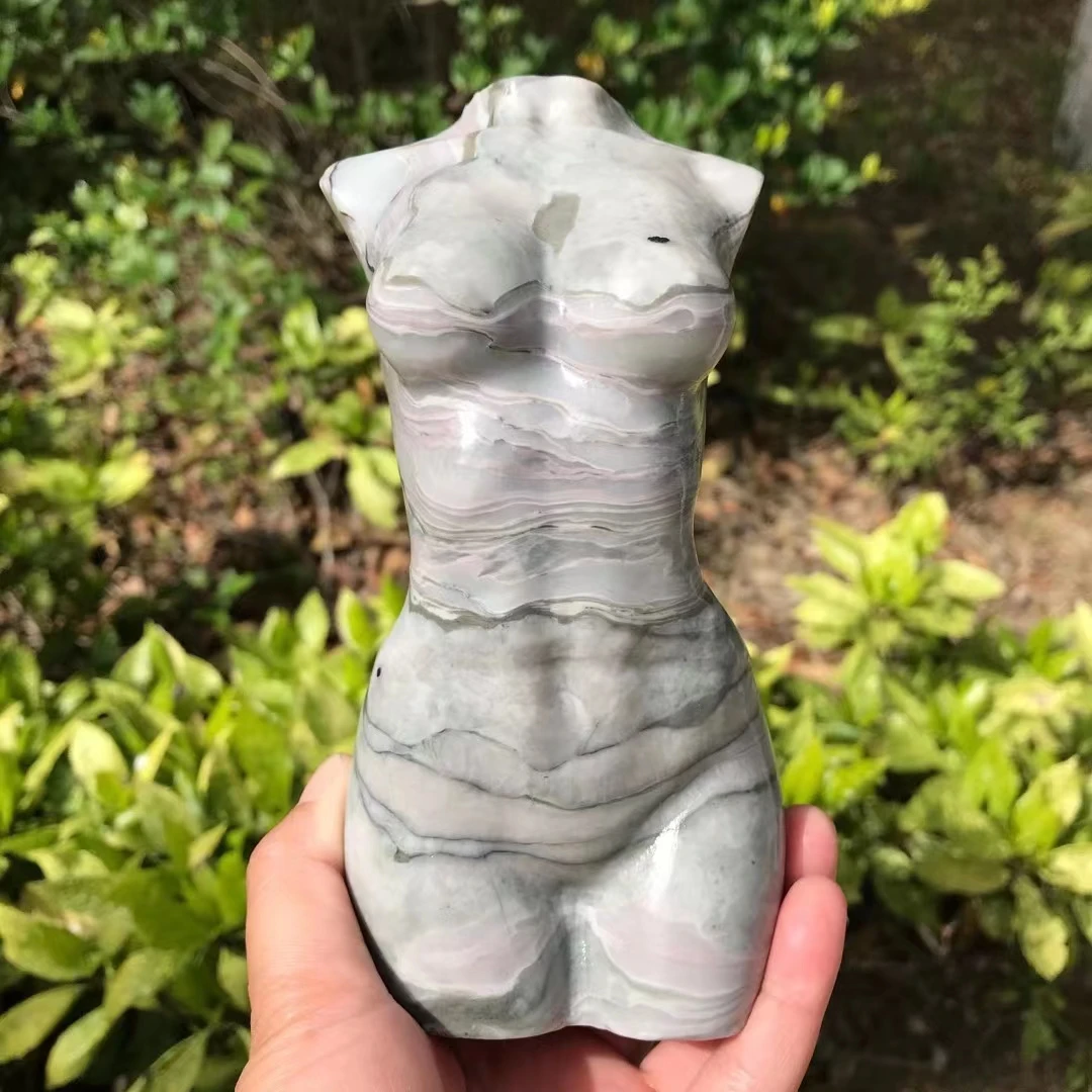 

1 шт., статуэтка из натурального камня в полоску, 16-17 см