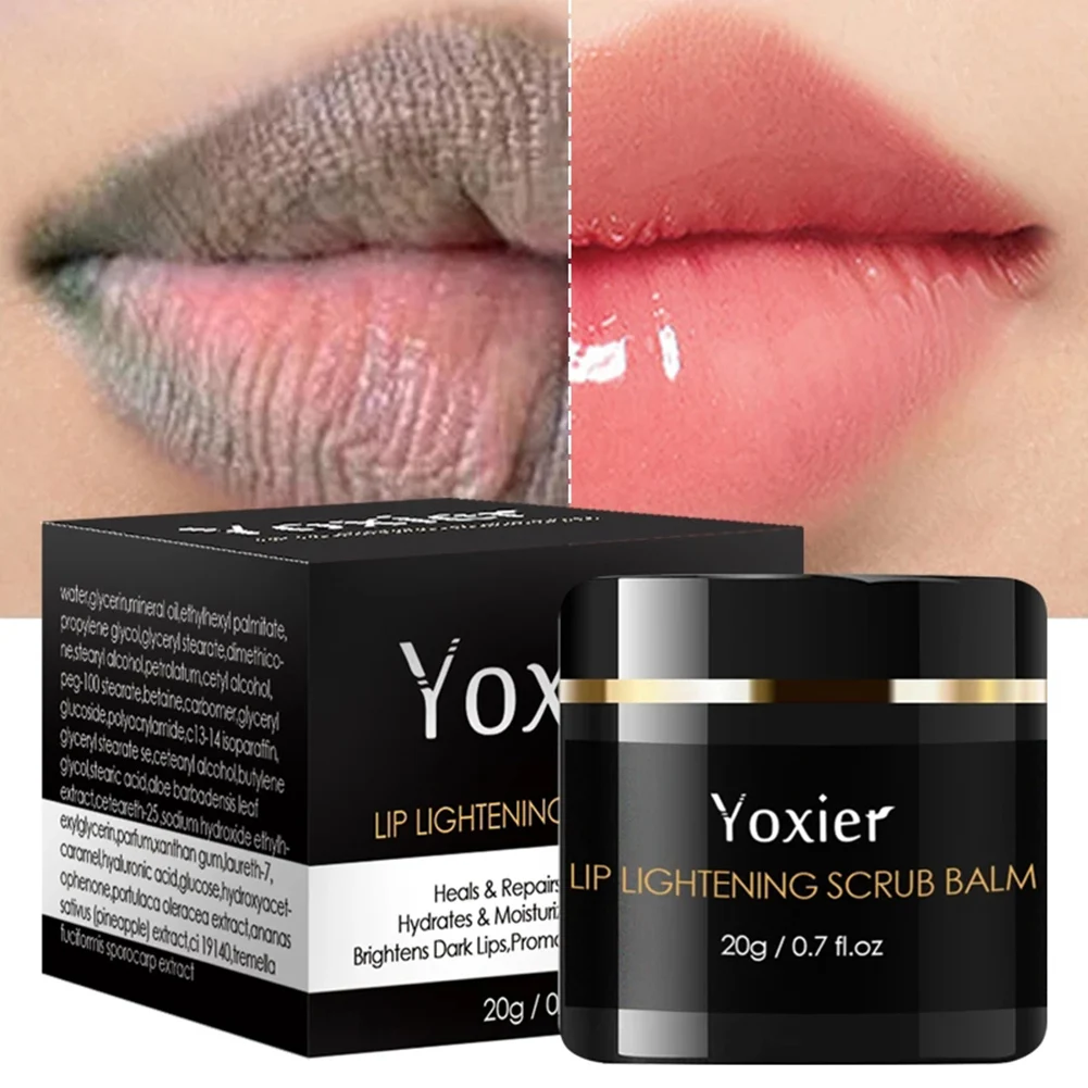 

Lip Lightening Scrub Balm Remove Dull Lips Moisturizing Reduce Pigmentation Anti-Cracking Hyaluronic Acid Brighten Black Lips