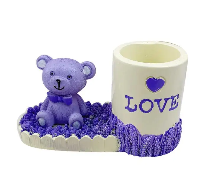 

Bear Statue Pen Holder Resin Sculpture Home Decor Statues Et Sculptures Decoration Maison Desk Accessories Nordic Escultura