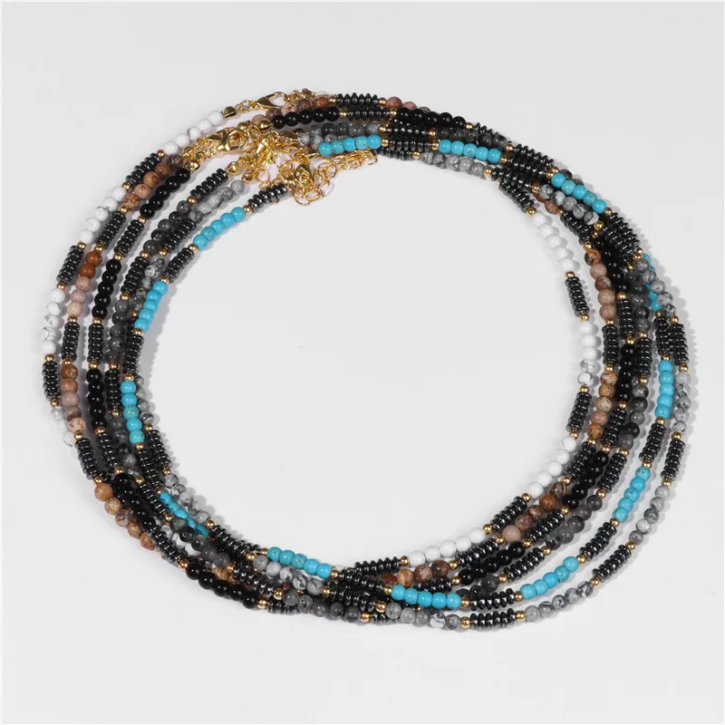 Модный браслет из голубых гематитовых камней - трендовое украшение для женщин, мужчин и друзей в стиле минимализма на вечеринках. Оптовая продажа ювелирных изделий в подарок.