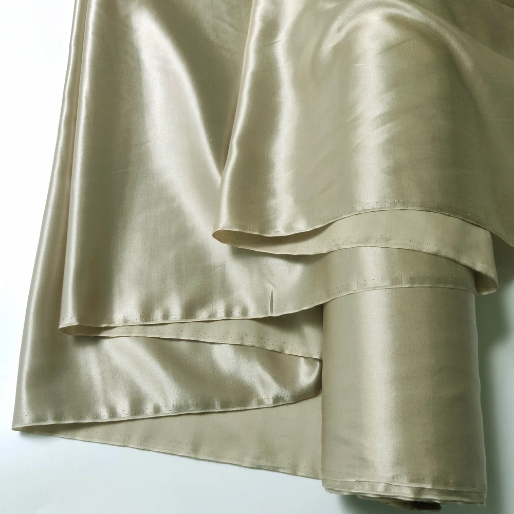 1 metro X 1.12 metri morbido cotone di seta naturale Charmeuse abito in tessuto, abito, sciarpa, fodera, elegante kaki