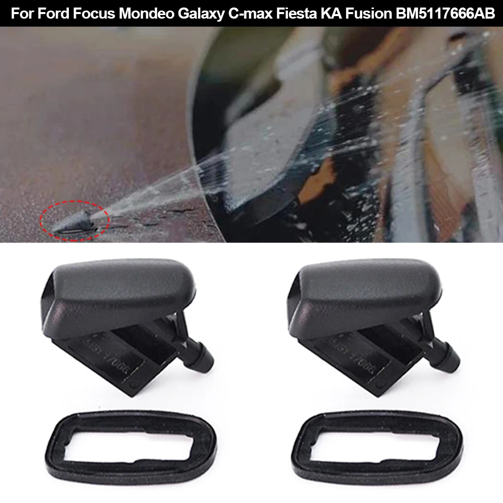 Фото 2 шт., форсунки для омывателя лобового стекла для Ford Focus Mondeo Galaxy C-max Fiesta KA Fusion OE # BM5117666AB №1