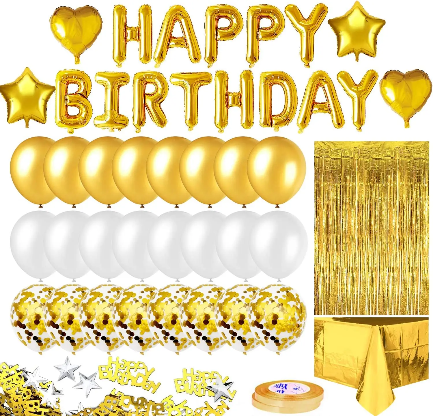 

Gold White Wedding Baby Shower Globos Birthday Gender Reveal Party Decoration Mariage Arche Ballon Anniversaire