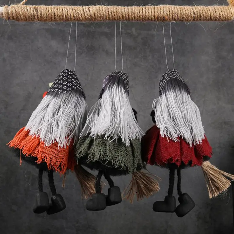 Ведьма Хэллоуин Дерево Орнамент Настенный Декор Подвеска Фартук с метлой