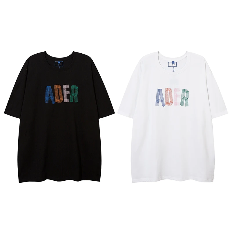 

ADER ERROR Colorful letter embroidered cotton short sleeved t-shirt