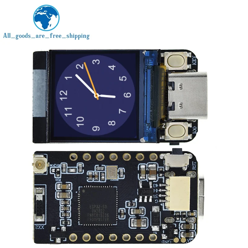 

T-QT V1.1 ESP32-S3 GC9107 0.85 Inch LCD Display Module Development Board WIFI Bluetooth Full Color IPS 128*128 Screen