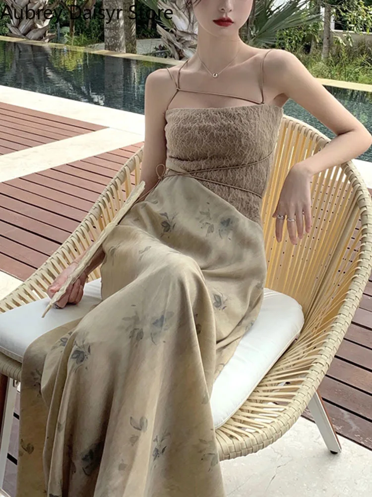 Женское обтягивающее мини-платья летнее длинное с принтом в Корейском стиле Y2k