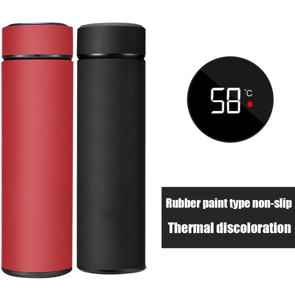 

500Ml Thermo bottle Thermos Cup thermal keep ice water Intelligent temperature measurement stainless steel 304 portable