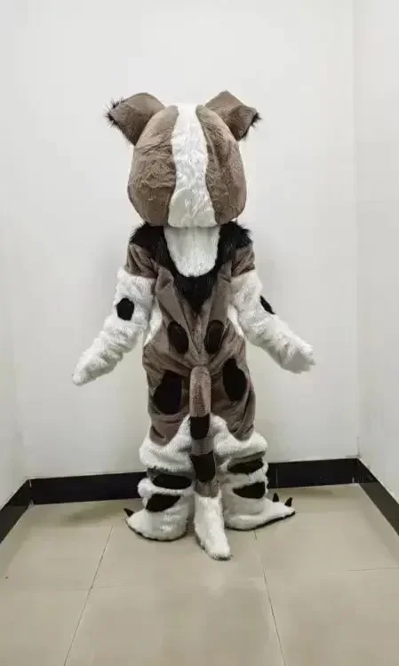 Длинный мех пушистая собака хаски лиса меховой костюм волк талисман рекламный