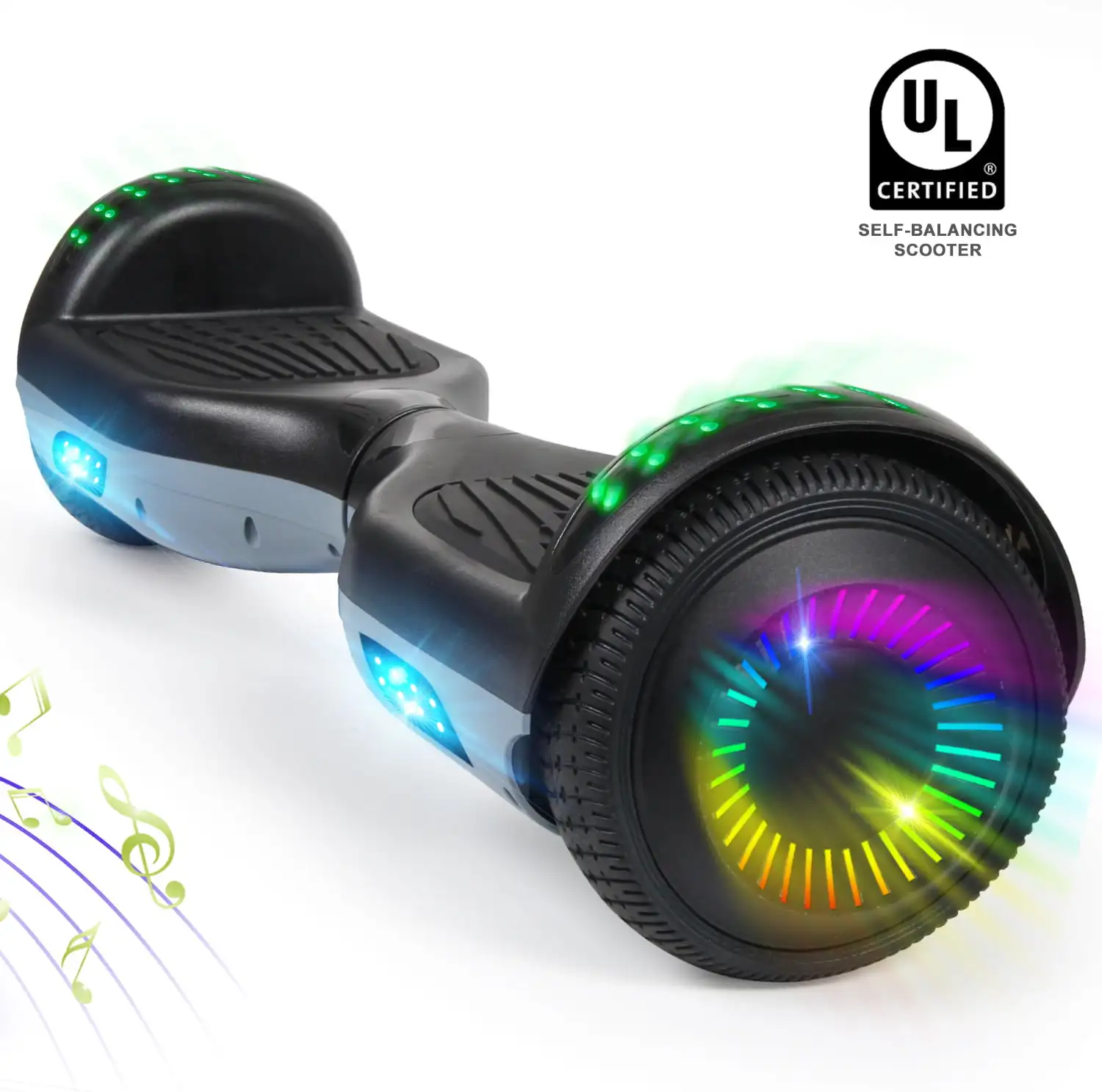 

6.5" All Terrain Self Balancing Hoverboard with Bluetooth and LED Lights, Black
