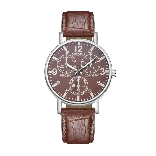 2023 Fashion Mens Sports Watches Man Business Quartz Wristwatch Luxury Black Leather Gift for Boyfriend Valentines Day Gift 6